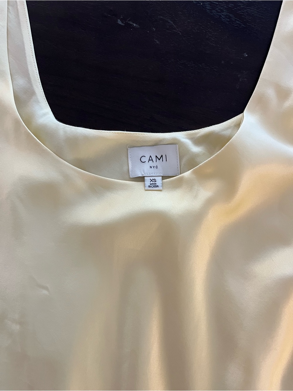 CAMI NYC Women's Cream Satin Tank Top butter yellow